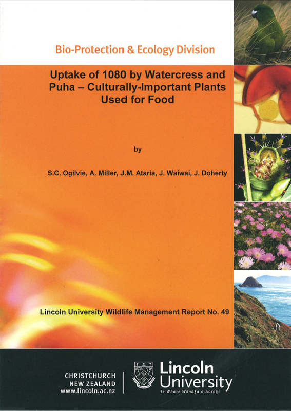 Uptake of 1080 by watercress and puha