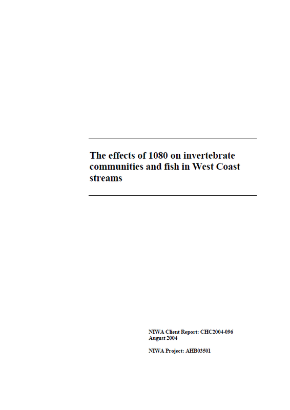 Effects of 1080 on invertebrates and fish