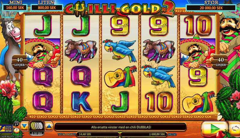 Chilli Gold 2 game board