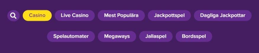 jalla casino Games selection