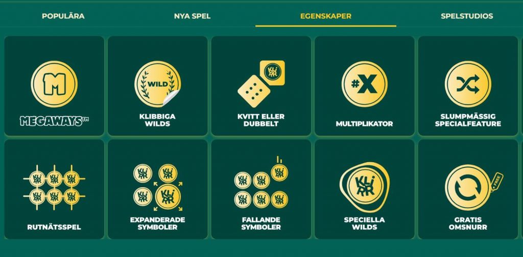 game categories klirr casino