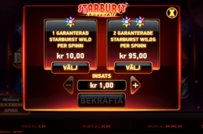 starburst free spins