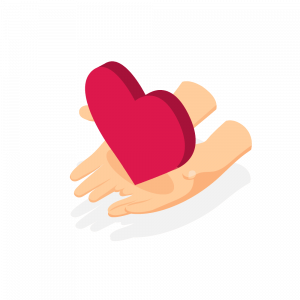 hand holds heart