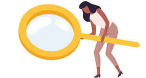 woman with magnifying glass